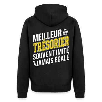 Humour Métier Meilleur Trésorier - Veste à capuche bio Premium Unisexe - noir - Dos - Nico (187cm)