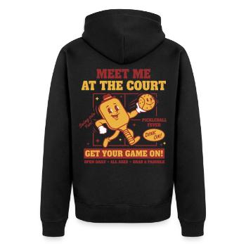 Joueur drôle de pickleball Rendez-vous au court Love - Veste à capuche bio Premium Unisexe - noir - Dos - Nico (187cm)