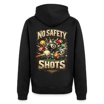 8-Ball Billard No Safety Shots - Unisex Premium Bio Zip Hoodie - Schwarz - Hinten - Nico (187cm)
