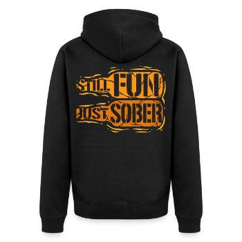 Antialcoholic Abstinent Still Fun Just Sober - Unisex Premium Organic Zip Hoodie - black - Back - Nico (187cm)