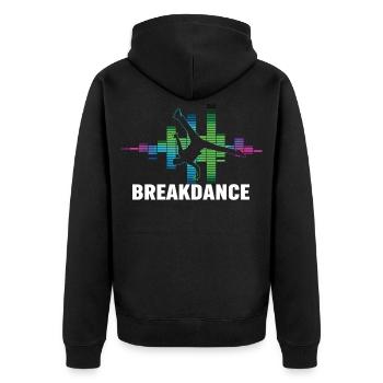 Breakdance Streetstyle Hip Hop DJ Dance - Unisex Premium Bio Zip Hoodie - Schwarz - Hinten - Nico (187cm)