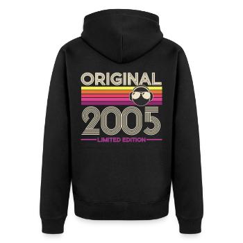 Original 2005 Édition Retro - Veste à capuche bio Premium Unisexe - noir - Dos - Nico (187cm)