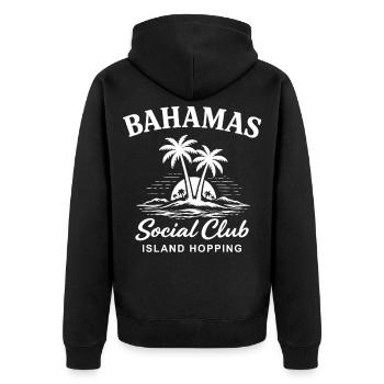 Saut d’île en île au Club social des Bahamas - Veste à capuche bio Premium Unisexe - noir - Dos - Nico (187cm)