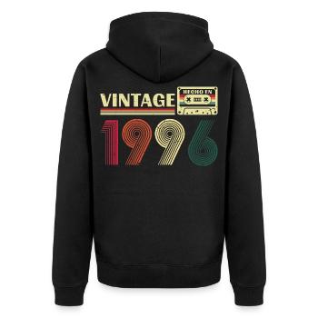 1996 Vintage Cadeau D'anniversaire Homme Femme - Veste à capuche bio Premium Unisexe - noir - Dos - Nico (187cm)