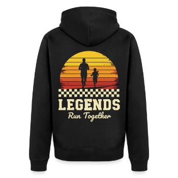 Running Legends Father Daughter - Unisex Premium Organic Zip Hoodie - black - Back - Nico (187cm)