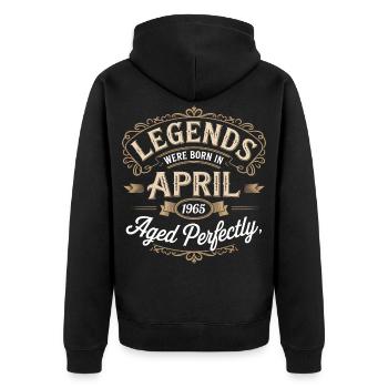 April 1965 Birthday Gift Awesome since April - Unisex Premium Organic Zip Hoodie - black - Back - Nico (187cm)