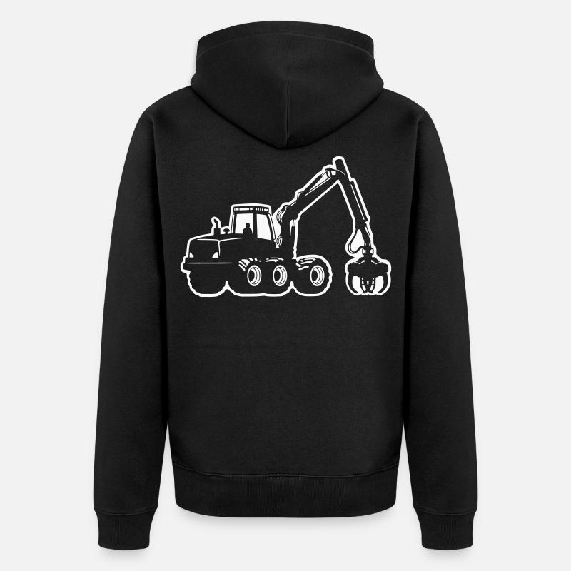 Harvester Silhouette - Unisex Premium Bio Zip Hoodie - Schwarz