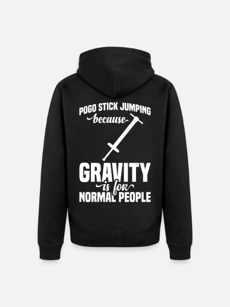 Pogo-Stick-Sprung Gravitationswurf Pogo-Stick - Unisex Premium Bio Zip Hoodie - Schwarz