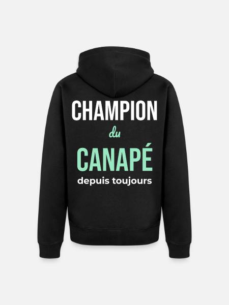 Canapé Champion — Flemme Assumée - Veste à capuche bio Premium Unisexe - noir