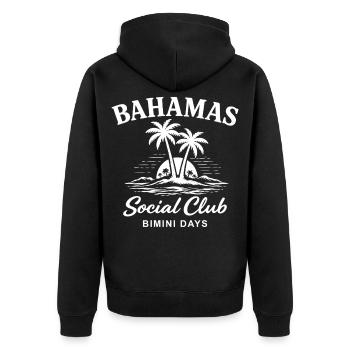 Journées Bimini du Club Social des Bahamas - Veste à capuche bio Premium Unisexe - noir - Dos - Nico (187cm)