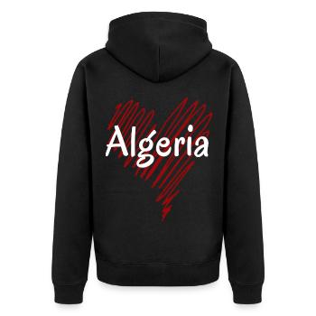 J’aime l’Algérie, c’est le cœur de l’Algérie - Veste à capuche bio Premium Unisexe - noir - Dos - Nico (187cm)