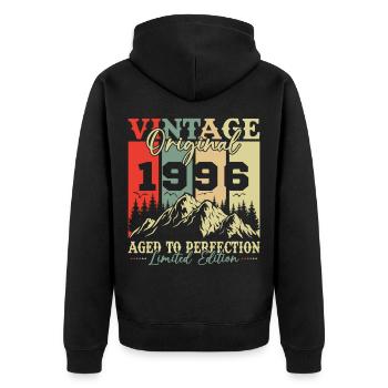 1996 Vintage Cadeau D'anniversaire Homme Femme - Veste à capuche bio Premium Unisexe - noir - Dos - Nico (187cm)