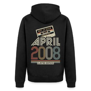 Best of April 2008 Kassette | Limited Edition - Unisex Premium Bio Zip Hoodie - Schwarz - Hinten - Nico (187cm)