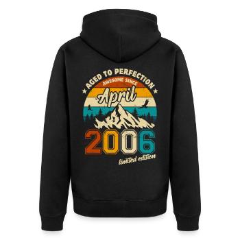Édition Limitée Vintage Anniversaire avril 2006 - Veste à capuche bio Premium Unisexe - noir - Dos - Nico (187cm)