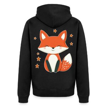 Renard et étoiles - Veste à capuche bio Premium Unisexe - noir - Dos - Nico (187cm)