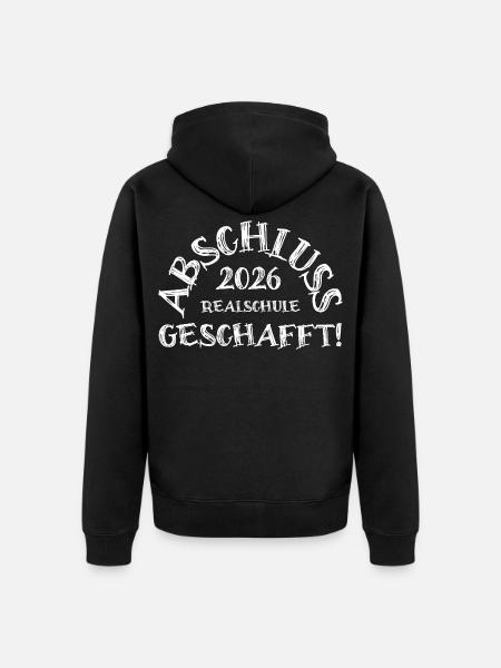 Abschluss 2026 Realschule geschafft!  - Unisex Premium Bio Zip Hoodie - Schwarz