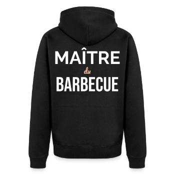 Maître du Barbecue — Grill Assumé - Veste à capuche bio Premium Unisexe - noir - Dos - Nico (187cm)