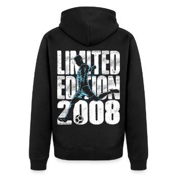 Édition Kicker d’anniversaire football 2008 - Veste à capuche bio Premium Unisexe - noir - Dos - Nico (187cm)