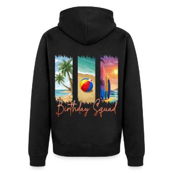 Birthday Squad Beach Sommerkreuzfahrt - Unisex Premium Bio Zip Hoodie - Schwarz - Hinten - Nico (187cm)