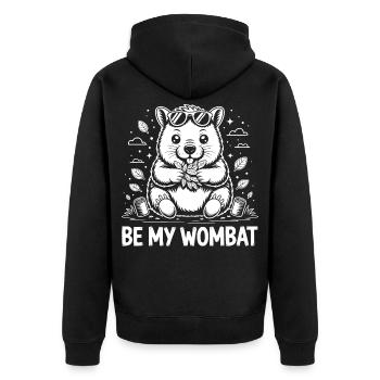 Sois mon Wombat – Mignonne Wombat à lunettes de soleil - Veste à capuche bio Premium Unisexe - noir - Dos - Nico (187cm)