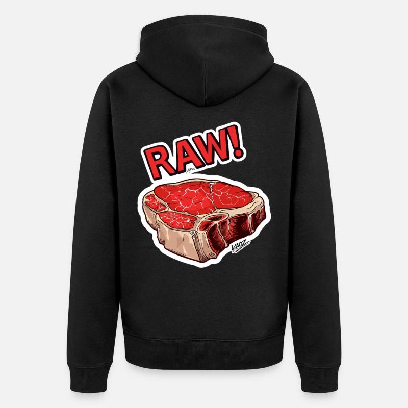 Dessin animé Steak - Veste à capuche bio Premium Unisexe - noir