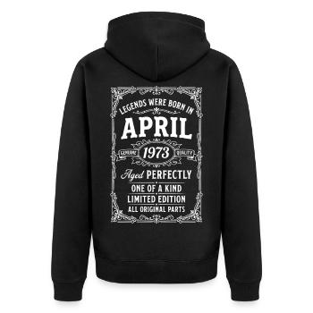 Awesome since April 1973 - Unisex Premium Organic Zip Hoodie - black - Back - Nico (187cm)