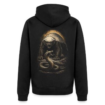 Honey Badger Honey Badger Animal - Unisex Premium Organic Zip Hoodie - black - Back - Nico (187cm)