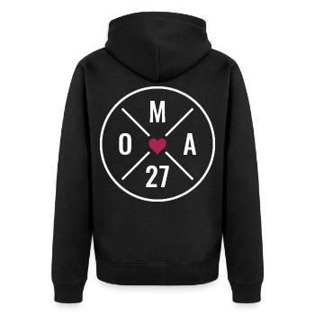 Granny 27 Heart - Unisex Premium Organic Zip Hoodie - black - Back - Nico (187cm)