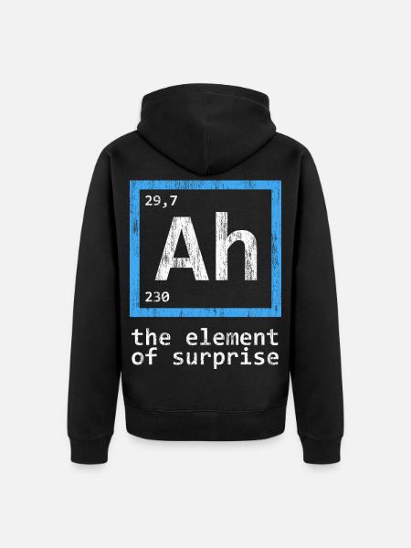 Ah Element Of Surprise Periodic Table - Unisex Premium Organic Zip Hoodie - black