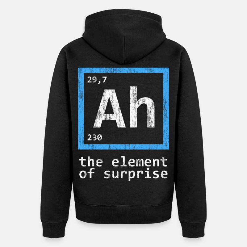 Ah, élément du tableau périodique surprise - Veste à capuche bio Premium Unisexe - noir