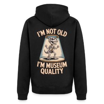 Dinosaure Je ne suis pas de qualité musée - Veste à capuche bio Premium Unisexe - noir - Dos - Nico (187cm)