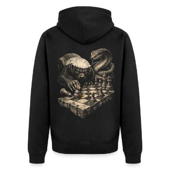 8-Ball Billard Pool And Beer Thats Why I'm Here - Unisex Premium Bio Zip Hoodie - Schwarz - Hinten - Nico (187cm)
