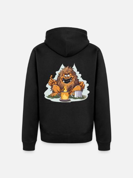 Coffee Yeti with Feuerlust - Unisex Premium Organic Zip Hoodie - black