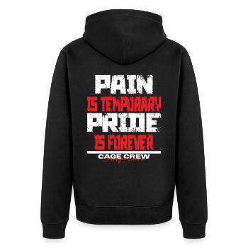 cage_crew_MMA_Mixed Martial arts - Unisex Premium Bio Zip Hoodie - Schwarz - Hinten - Nico (187cm)