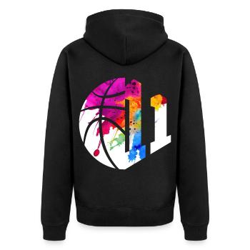 NON. 11 NUMÉRO 11 BASKETBALL 11E ANNIVERSAIRE - Veste à capuche bio Premium Unisexe - noir - Dos - Nico (187cm)