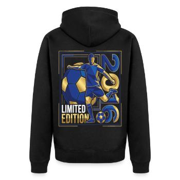 Fußball 2016 Limited Edition Spieler Design - Unisex Premium Bio Zip Hoodie - Schwarz - Hinten - Nico (187cm)