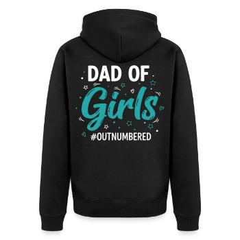 Papa fille dit Papa des filles - Veste à capuche bio Premium Unisexe - noir - Dos - Nico (187cm)
