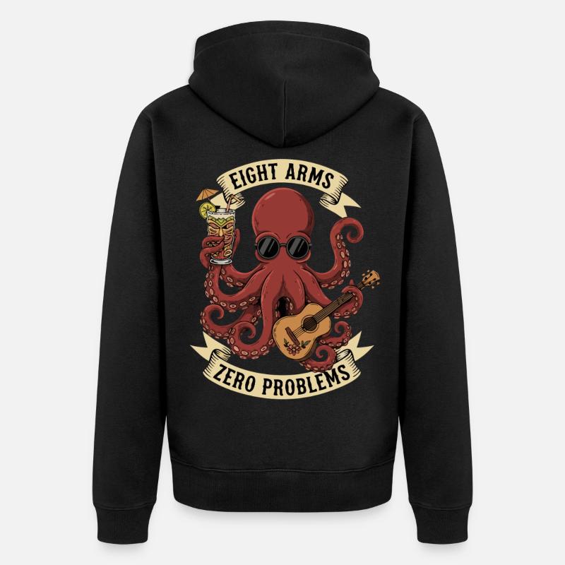 Eight Arms Zero Problems - Unisex Premium Bio Zip Hoodie - Schwarz