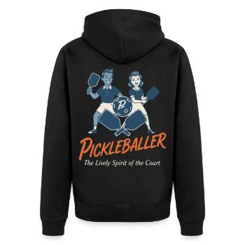 Joueur drôle de pickleball Joueur de pickleball Amour - Veste à capuche bio Premium Unisexe - noir - Dos - Nico (187cm)