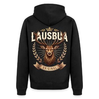 Boys Lausbua Shirt Kids Traditional Shirt Men - Unisex Premium Organic Zip Hoodie - black - Back - Nico (187cm)