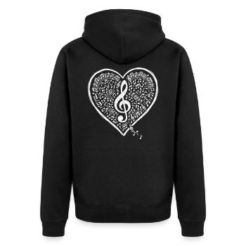 Musique Clé de cœur son d’amour - Veste à capuche bio Premium Unisexe - noir - Dos - Nico (187cm)