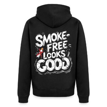 Ancien fumeur non fumeur, sans fumée, a l’air bien - Veste à capuche bio Premium Unisexe - noir - Dos - Nico (187cm)
