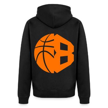 NR. 8 BASKETBALL NUMMER 8 BASKETBALL 8. GEBURTSTAG - Unisex Premium Bio Zip Hoodie - Schwarz - Hinten - Nico (187cm)