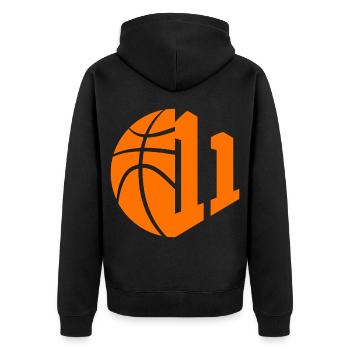 NUMÉRO 11 BASKETBALL 11E ANNIVERSAIRE - Veste à capuche bio Premium Unisexe - noir - Dos - Nico (187cm)