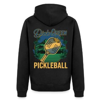 Pickleball Dink Queen Spieler Pickle Ball Love - Unisex Premium Bio Zip Hoodie - Schwarz - Hinten - Nico (187cm)