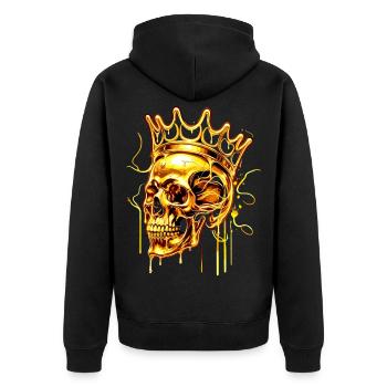 Couronne dorée du crâne fondant - Veste à capuche bio Premium Unisexe - noir - Dos - Nico (187cm)