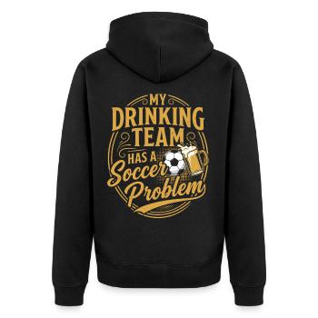 Chemise de bière de football Cadeau drôle Fan de football - Veste à capuche bio Premium Unisexe - noir - Dos - Nico (187cm)