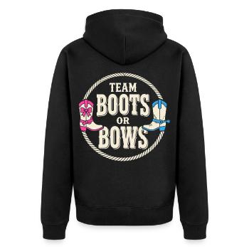 Team Boots Or Bows Western Reveal Design - Unisex Premium Bio Zip Hoodie - Schwarz - Hinten - Nico (187cm)