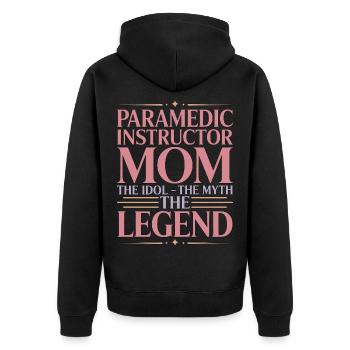 Paramedic Instructor Mom The Idol The EMS Trainer - Unisex Premium Bio Zip Hoodie - Schwarz - Hinten - Nico (187cm)