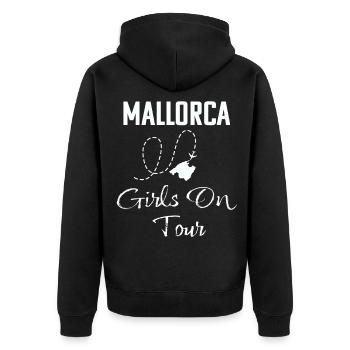 Mallorca, Girls on Tour - Unisex Premium Organic Zip Hoodie - black - Back - Nico (187cm)